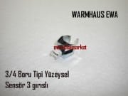 Warmhaus Ewa Ntc Sensör . 3/4 boru tipi yüzeysel 3 iğne Soketli . 3 girişli . ( 93180007103 )(TR) Warmhaus boru tipi sensör 3 iğne soketli .