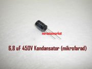 6,8 UF 450V Kondansatör , (mikrofarad) Aleminyum silindir ( 93180001468 ) 6,8 mF kondansatör . kombi elektronik malzemeler