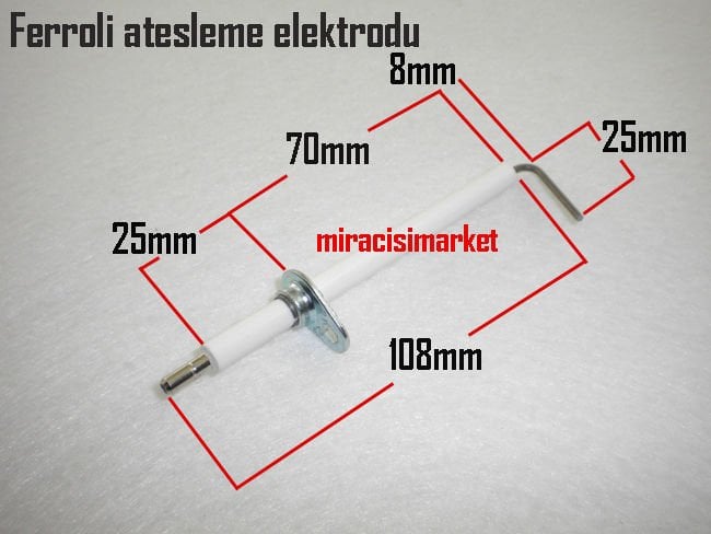 Ferroli divacondens ateşleme elektrodu . Orjinal . Tekli kablosuz . yarı yoğuşmalı cihaz ( 93180003972 ) Ferroli domiproject f24 ateşleme elektrodu . Ferroli divatop ateşleme elektrodu .