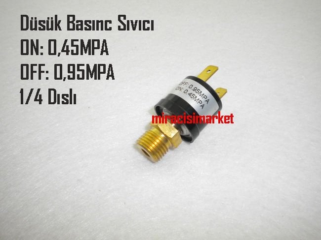 kombi düşük basınç sivici . 1/4 sarı dış dişli . su basınç sondası 2.uçlu ( KK01.96.691 ) (ON:0,45MPA - OFF:0,95MPA) Solly Nobel .