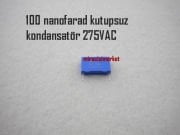 100 nanofarad kondansatör . Kutupsuz seramik 275VAC Kare tip minik 2 uçlu ( 93180001434 ) ebad ölçüleri(17x4x10)mm . Demirdöküm nitron kondansatör . 100 nanofarad kutupsuz kondansatör