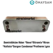 Demirdöküm neva esanjör . 12.Plakalı ( 93180003112 )(TR) ÖNAYSAN (Vidalama Delik Arası 166mm) Demirdöküm sargon condense esanjör . Demirdöküm nitromix P24 Esanjör . Demirdöküm Kalisto esanjör . Protherm  Lynx esanjör