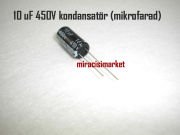 10 uF Kondansatör 450V (mikrofarad) Aleminyum silindir ( 93180001470 ) 10 mF kondansatör .