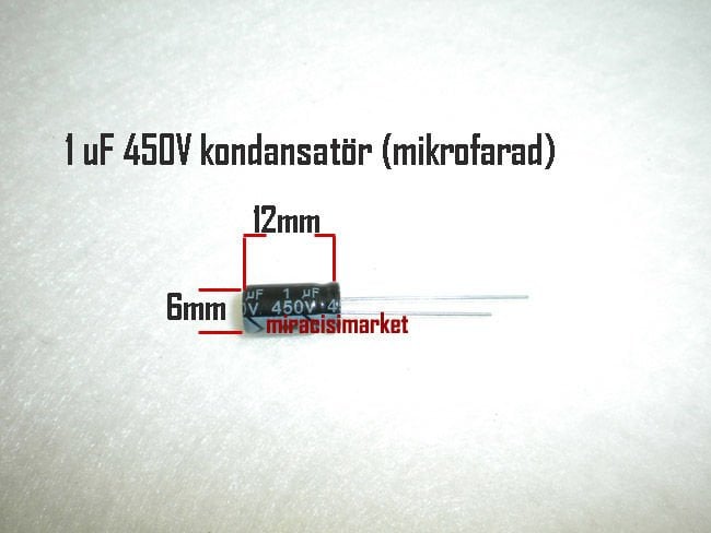 1 uF Kondansatör 450V (mikrofarad) Aleminyum silindir ( 93180001441 ) 1 mF kondansatör . 1 uf kapasitör . kombi kartı kondansatörü .