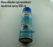 Klima temizleme sprey . deodorant 500 ml. Dezenfektan kötü kokuları giderir. on fresh ( KLM035 ) White Sun . Klima cihazları iç ünitelerini temizler, kötü kokuları giderir ve hijyen sağlar.