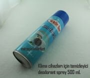Klima temizleme sprey . deodorant 500 ml. Dezenfektan kötü kokuları giderir. on fresh ( KLM035 ) White Sun . Klima cihazları iç ünitelerini temizler, kötü kokuları giderir ve hijyen sağlar.