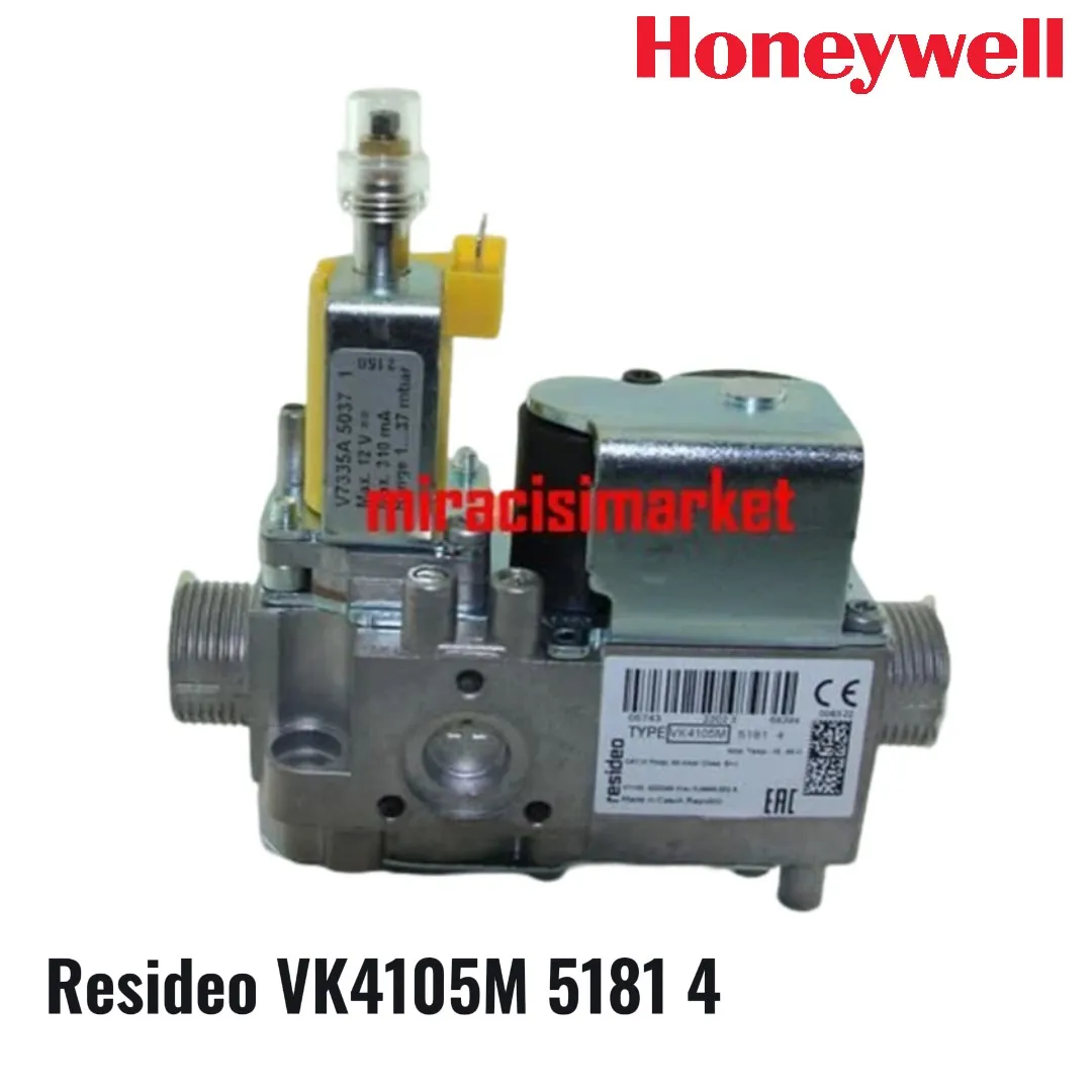 Honeywell - Resideo VK4105M 5181 4 Gaz valfi . iki taraf 3/4 dış dişli sarı + siyah bobin ( KK01.96.978 ) Baymak falke star bridge extra gaz valfi . Arçelik kombi gaz valfi