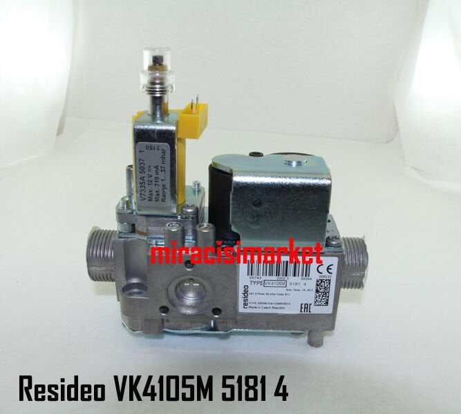 Honeywell - Resideo VK4105M 5181 4 Gaz valfi . iki taraf 3/4 dış dişli sarı + siyah bobin ( KK01.96.978 ) Baymak falke star bridge extra gaz valfi . Arçelik kombi gaz valfi