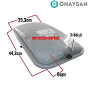 Termoteknik ideal Logic 26/35 genleşme tank .  8Lt su giriş 3/8 allta DİŞLİ . Sibop ortada yanda ( 93180006312 )(TR) Önaysan Dikgörtgen ebad ölçüsü (44,2x25,3x9)cm .