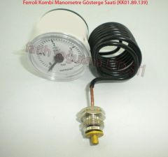 Ferroli Domicompact Manometre Gösterge Saati İnce Diş ( KK01.78.016 ) Ferroli Kombi Manometre Gösterge Saati