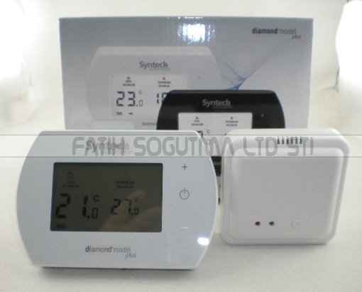 Syntech Diamond Plus Kablosuz Oda Termostatı Dijital ( KK01.101G ) Kombi Oda Termostatı Kablosuz Dijital