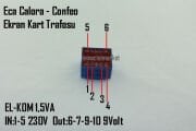 Eca calora ekran kartı trafosu . EL-KOM VB 1,5A 50/60Hz in:230v Out:9v Mavi 6 bacaklı ( 93180001525 ) ebad ölçüsü:(33x28x25mm) Eca confeo ekran kart trafosu .