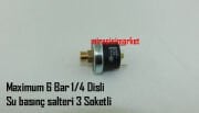 6 Bar basınç şalteri . Su basınç Sondası 1/4 sarı dişli 3 soketli (10A 250Vac T125)( 93180004106 ) Mater XP600 Made in italy . Sanayi tipi ütü basınç şalteri . Ütü basınç anahtarı .