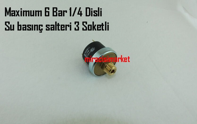 6 Bar basınç şalteri . Su basınç Sondası 1/4 sarı dişli 3 soketli (10A 250Vac T125)( 93180004106 ) Mater XP600 Made in italy . Sanayi tipi ütü basınç şalteri . Ütü basınç anahtarı .