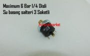 6 Bar basınç şalteri . Su basınç Sondası 1/4 sarı dişli 3 soketli (10A 250Vac T125)( 93180004106 ) Mater XP600 Made in italy . Sanayi tipi ütü basınç şalteri . Ütü basınç anahtarı .