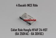 Bosch kombi ana kart Rölesi . Ciklet ince slim Hongfa HF41F 24-HST 24VDC(6A 250VAC-6A 30VDC) Beyaz ( 93180001170 )(PRC) Yan yana 4 bacaklı . Ebad ölçüsü (28x15x5mm) Ciklet röle .