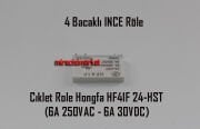 Bosch kombi ana kart Rölesi . Ciklet ince slim Hongfa HF41F 24-HST 24VDC(6A 250VAC-6A 30VDC) Beyaz ( 93180001170 )(PRC) Yan yana 4 bacaklı . Ebad ölçüsü (28x15x5mm) Ciklet röle .