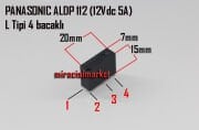 Panasonic ALDP 112 Röle . 4 bacak L Tipi Ayaklar . ince 12Vdc 5A ( 93180001012 )(5A 250V) Ebad ölçüsü (20x15x7mm) Bosch condens 2000 gaz valf rölesi . Buderus GB012 Gaz valf rölesi