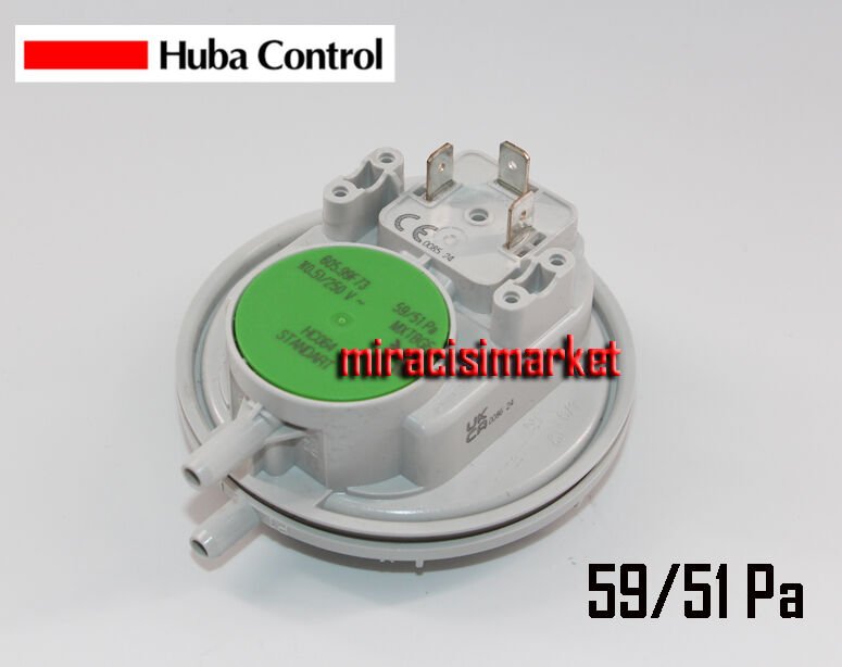 59/51 Pa Huba prosestat . Made in İTALY . Plastik 3 soketli Kalın uçlu ( KK01.96.524 ) Demirdöküm hava prosestatı . Saunier duval hava prosestat . S5744100