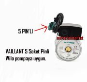 Vaillant turbotec pompa motoru . 5 Soket Pin'li WİLO tipine uygun muadil ürün . W-FORCE ( 93180006783 )(PRC) 83W VHSL 15/6HE-2 .