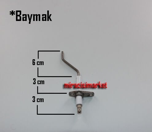 Baymak star bridge extra iyonizasyon elektrodu . buji . tekli . Eski Tip ( 93180009361 )(PRC) Baymak Novadens extra iyonizasyon elektrodu . Baymak Luna Ht kazan iyonizasyon elektrodu