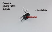 Demirdöküm vinto röle . 4 bacaklı ayaklar L Şeklinde . Panasonic ALQ324 24Vdc 10A 250VAC ( 93180001010 ) Demirdöküm vinto kart rölesi .