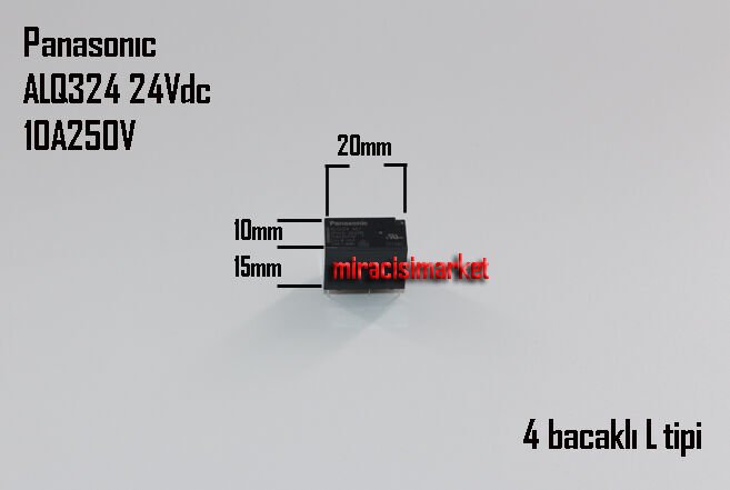 Demirdöküm vinto röle . 4 bacaklı ayaklar L Şeklinde . Panasonic ALQ324 24Vdc 10A 250VAC ( 93180001010 ) Demirdöküm vinto kart rölesi .