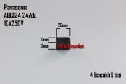 Demirdöküm vinto röle . 4 bacaklı ayaklar L Şeklinde . Panasonic ALQ324 24Vdc 10A 250VAC ( 93180001010 ) Demirdöküm vinto kart rölesi .