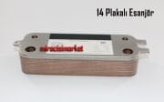 Buderus logamax plus gb022i 20 kd H Eşanjör . 14 Plakalı 2 kulaklı 1 Bağlantı için vidalı ( 93180003014 )(PRC) Buderus GB062 Eşanjör