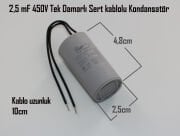 Pompa kondansatörü 2,5 Mf . 450V Tek Damarlı Sert kablolu . FS High Quality ( KD01AB ) CE,TÜV,ISO Kalite Belgeli kondansatör . (En 2,5-boy 4,8cm) Wilo pompa kondansatörü . Grundfos pompa kondansatörü