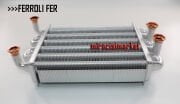 Ferroli fer Ana eşanjör . Yanma odası 22cm, Borular Geçme uzun 5mm .2 başta 2 Ortada 2x3/4 - 2x1/2 ( 93180008050 ) (PRC)