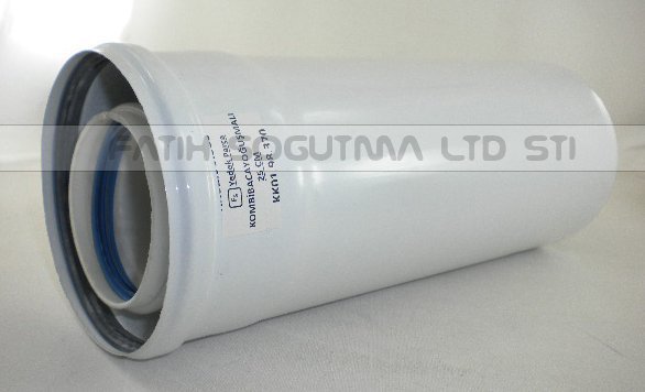 Kombi Baca Uzatması 25cm YOĞUŞMALI ( KK01.98.370 ) (iç çap 60mm Plastik - Dış çap Alüminyum 100mm) kombi baca uzatma yoğuşmalı .