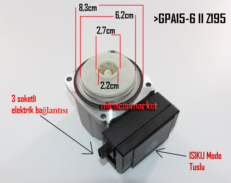 Eca premix pompa motoru . 3 soketli ışıklı mode tuşlu hız ayarlı ( 93180006835 ) Generous GPA15-6 II Z195 P1 45W . Demirdöküm atromix pompa motoru . Emas pompa motoru