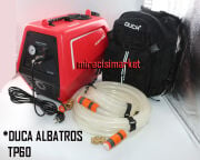 Kombi tesisat temizleme makinası . Duca Albatros TP60 . Descaling pump . Çantalı Tip +Sırt Çantası ( KK01.98.094 )(PRC) Maximum 3,5bar . tank kapasite 15Lt . Ağırlık 10Kg . Petek temizleme makinası