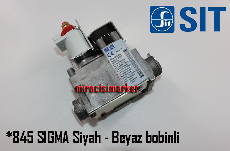 immergas gaz valfi . Sigma 845 Beyaz - Siyah Bobinli iki taraf dış dişli ( 93180007400 ) mdmax 9vdc . Ev1-Ev2 230V . Baymak baxi gaz valfi . sit 0845063