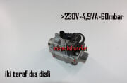 Sanica kombi gaz valfi . Resideo 230V 4,9VA 60mbar siyah bobinli iki taraf dış dişli ( 93180007340 ) Resideo Type. VK4205VE1001 . Baymak yoğuşmalı kombi gaz valfi