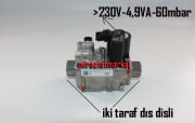 Sanica kombi gaz valfi . Resideo 230V 4,9VA 60mbar siyah bobinli iki taraf dış dişli ( 93180007340 ) Resideo Type. VK4205VE1001 . Baymak yoğuşmalı kombi gaz valfi
